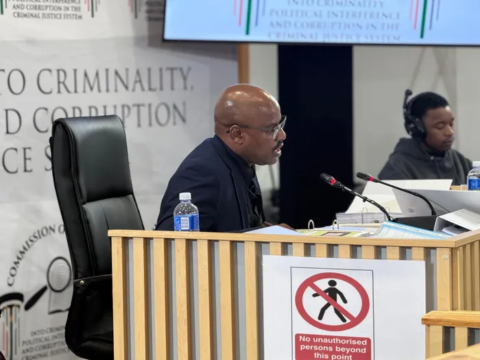 Suspended EMDP chief, Commissioner Julius Mkhwanazi, is back at the Madlanga Commission. 

Picture: Kamogelo Moichela / IOL News