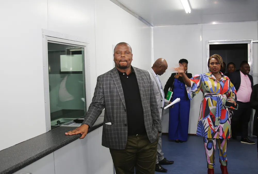 KZN Transport, Community Safety and Liaison MEC Sipho Hlomuka during a walkabout of the Goble Road Motor Licensing Offices.