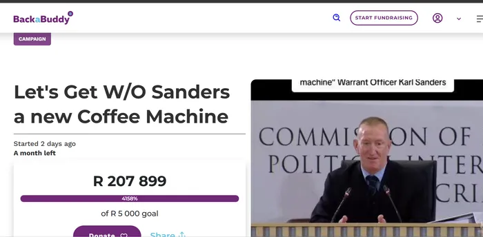 The organiser of a Back-a-Buddy page raising funds to buy a new coffee machine for Warrant Officer Karl Sander has issued an alert about mirror campaigns.