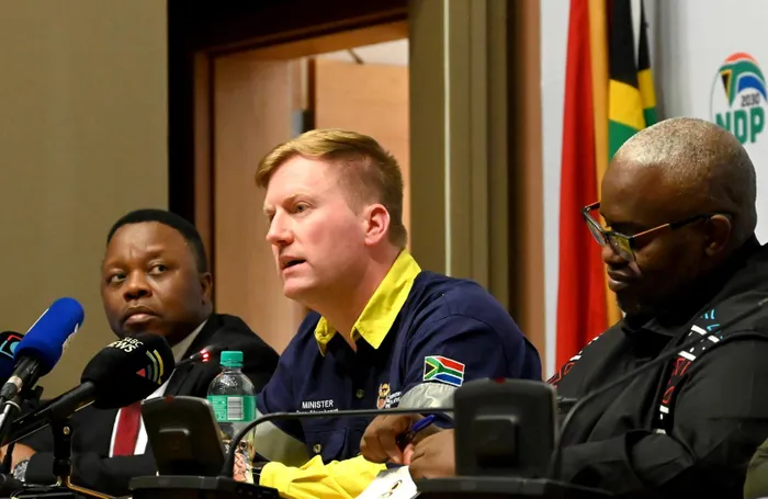 Minister of Public Works and Infrastructure Dean Macpherson was joined by the Acting Deputy Director-General for Real Estate Management Services in the Department of Public Works and Infrastructure, Molatelo Mohwasa, and the CEO of the Council for the Built Environment, Dr Msizi Myeza.