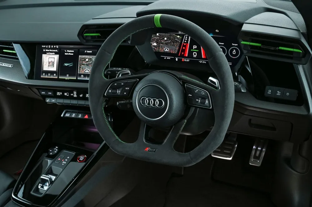 The 2022 Audi RS3’s interior.
