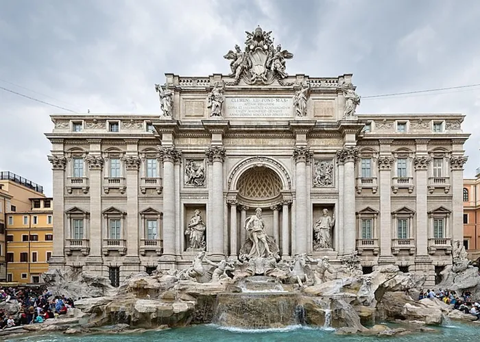 The Trevi Fountain in Rome, Italy. 