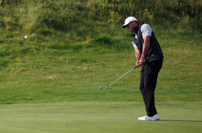 “Here, 152 could be a little bump-and-run pitching wedge. It could be a chip 6-iron. It could be a lot of different things,” says Tiger Woods. Photo: Paul Childs/Reuters