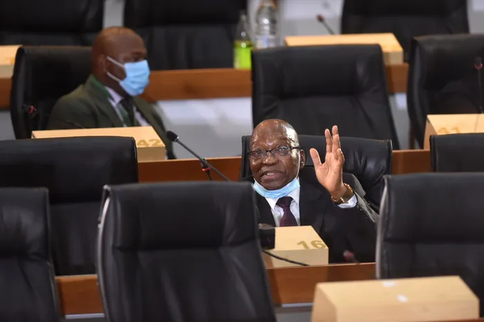 Former president Jacob Zuma at the Zondo Commission of Inquiry into allegations of state capture. Picture: Itumeleng English/African News Agency(ANA)