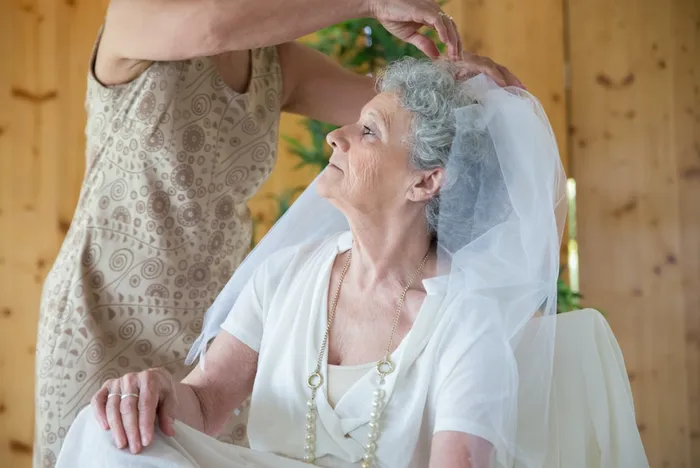 old lady in a wedding dress Should grandma wear dress? Reddit user wants to know if there's an age limit on wearing a bridal gown 50 year old bride
