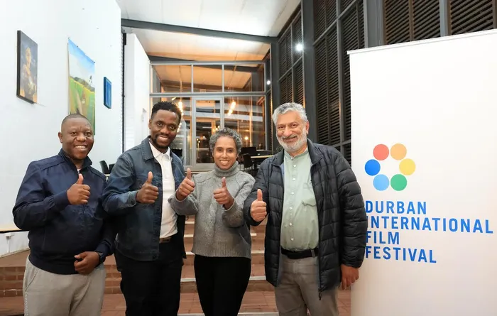 Sakhile Gumede, DIFF Manager, Mu Ngulosi of the KwaZulu-Natal Tourism and Film Authority, Magdalene Reddy, Director of the Durban FilmMart Institute, and Dr Ismail Mohamed, Head of the Centre for Creative Arts.