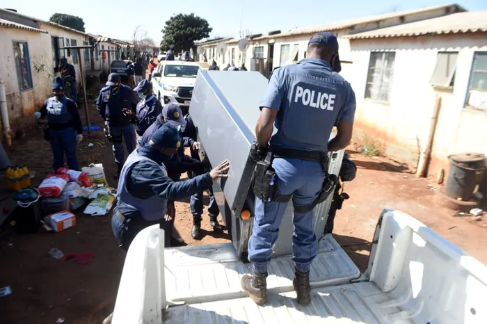 The SANDF together with the police confiscate some of the goods looted during the unrest that gripped parts of Gauteng and Kwazulu Natal about two weeks ago. Picture: Itumeleng English/African News Agency(ANA)