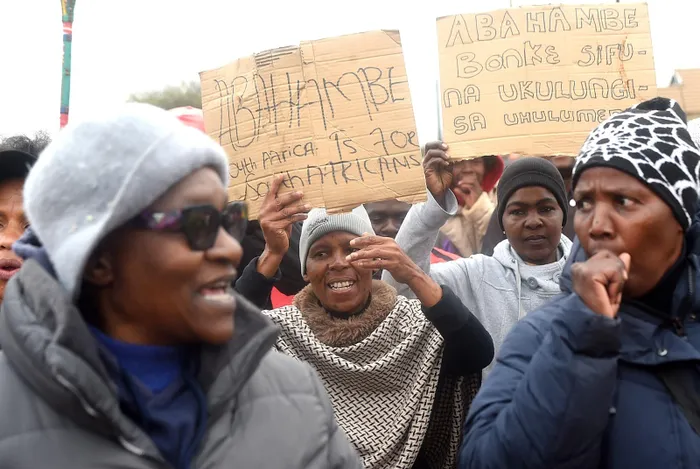 March and March members protested in Lenasia this week, as pressure mounts on the government to address concerns around undocumented foreign nationals and prevent tensions from escalating.