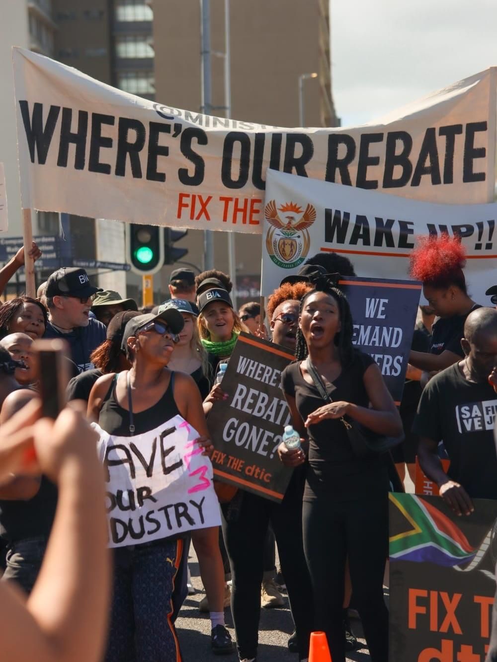 S'dumo Mtshali and Warren Masemola rally for Save SA Film Jobs amid industry crisis