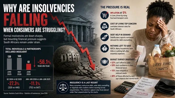 Insolvencies by the numbers based on Statistics South Africa data.