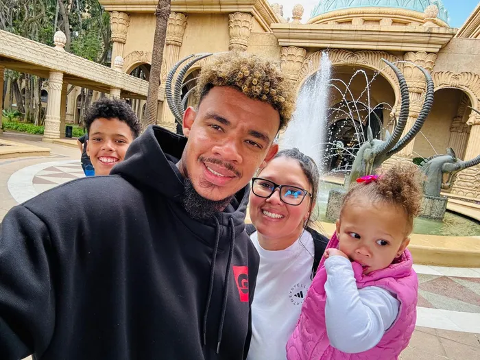 Ronwen Williams with his wife Roshni and their children Mikyle and Mila