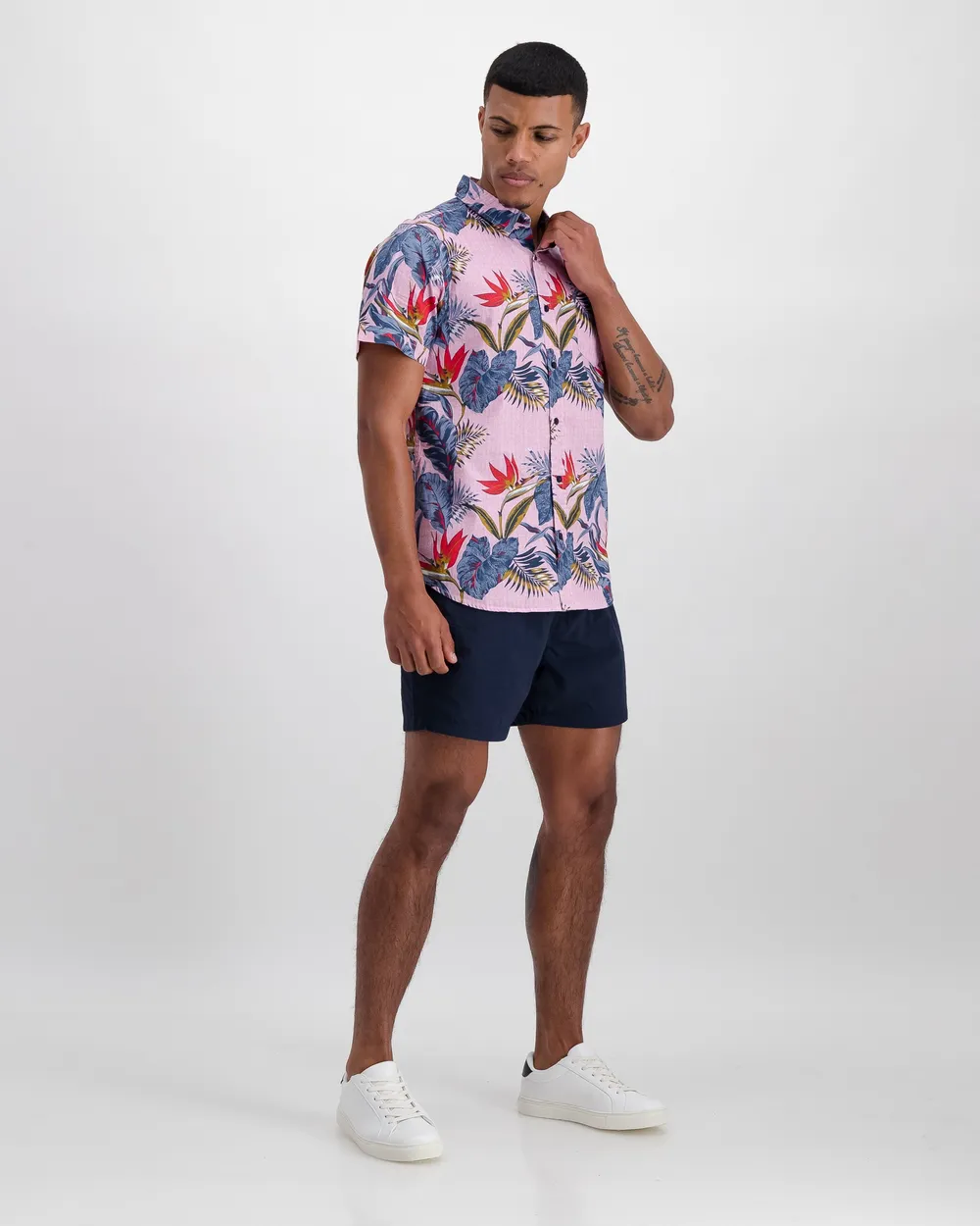 Mens short sleeve printed Shirt Brave Soul -R349