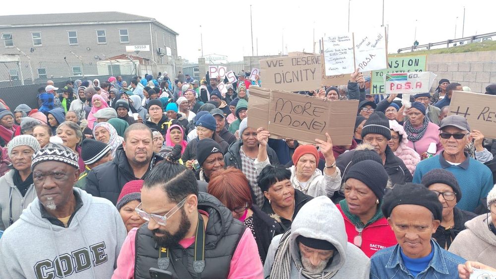Genevieve Serra|Published 4 minutes ago Pensioners protest for R5 000 as living costs rise