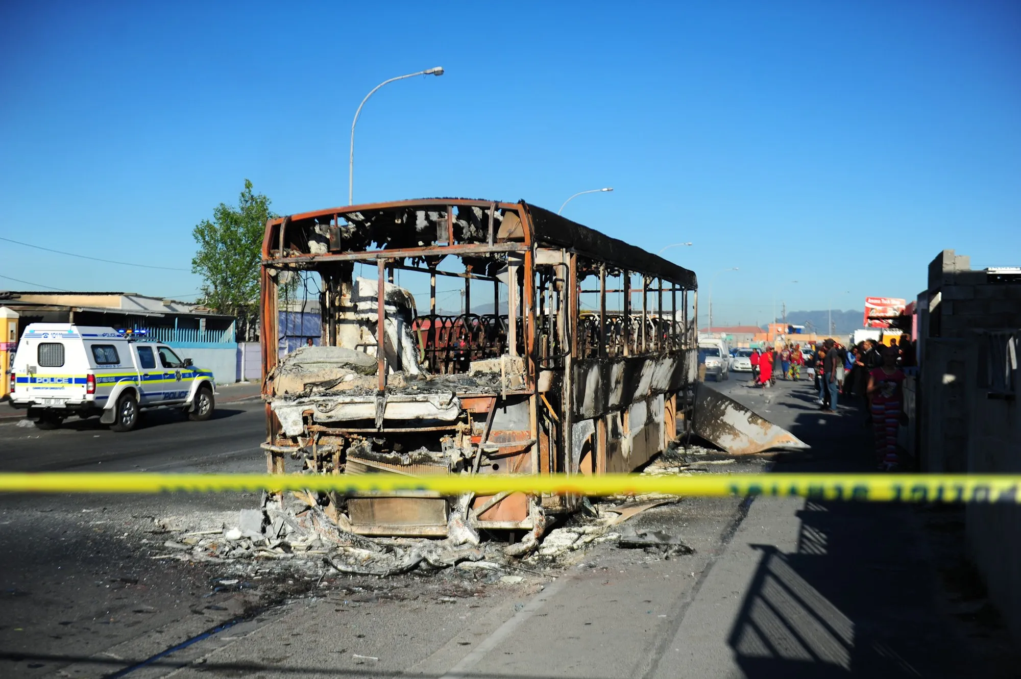 Golden Arrow bus petrol-bombed in Philippi during protest - Vimarsana News
