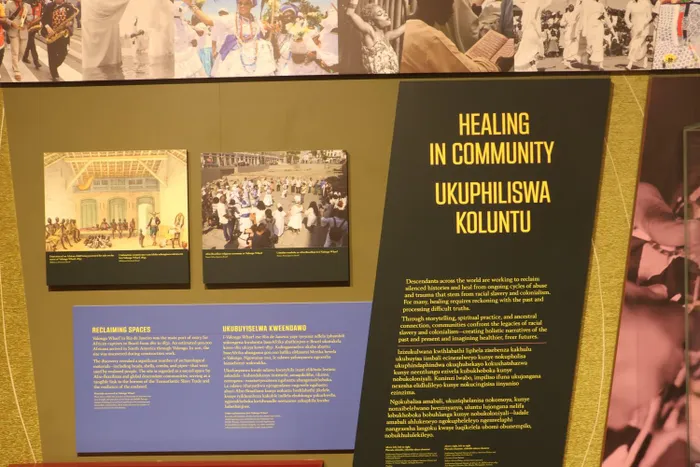 The exhibition questions how slavery continues to manifest in contemporary society.
