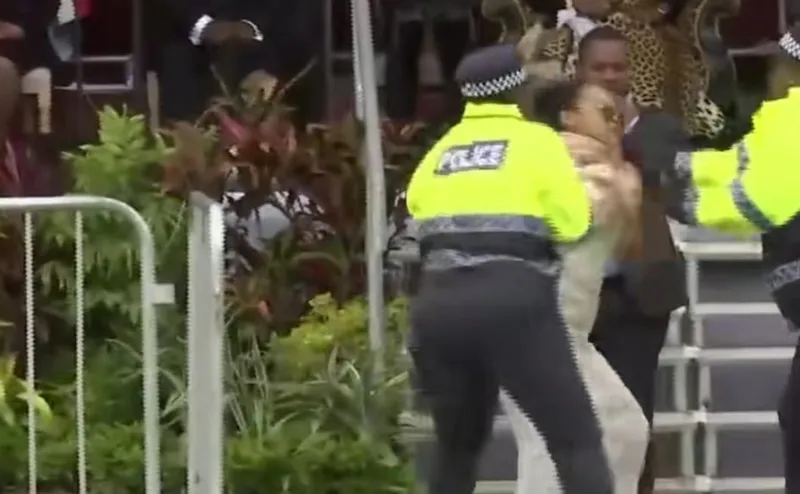 WATCH: Woman storms stage,  attempts to attack President Ramaphosa at King Shaka statue unveiling