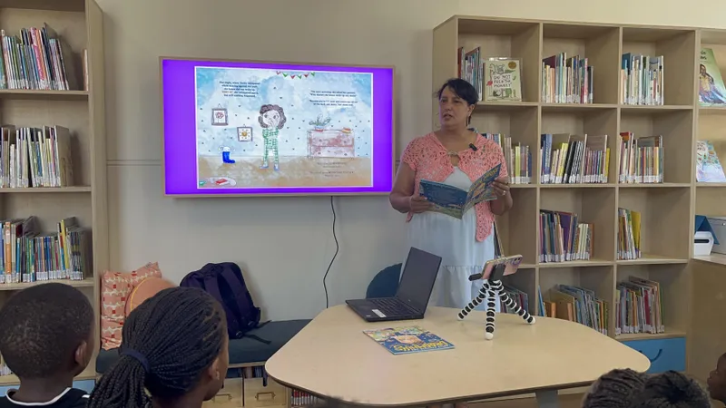 Celebrating Word Read Aloud Day: Lauren O'Connor-May reads to St Mary's Primary School pupils