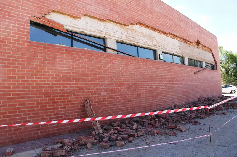 Bricks come crashing down at Provincial Library Depot