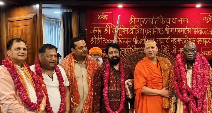 President Jacob Zuma pictured in India with Ajay Gupta and spiritual leaders