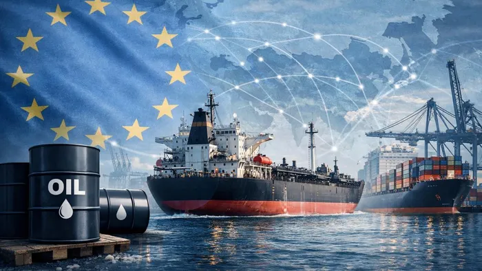 A Russian-linked oil tanker navigates increasingly complex global shipping routes as Western sanctions on Moscow’s maritime sector trigger wider disruptions in energy markets, international trade, and food supply chains — with ripple effects felt from Europe to Africa.