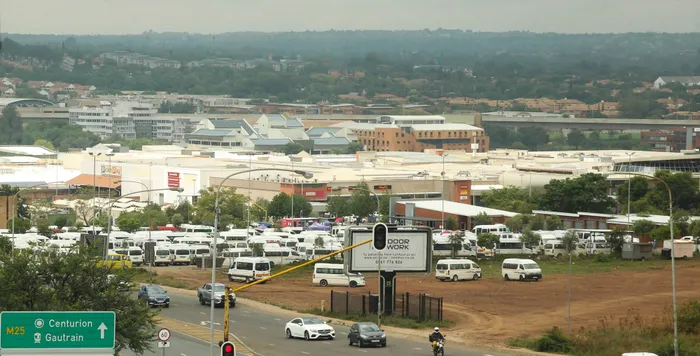The R12 Centurion taxi rank is operational, but remains without litter bins and shelters for commuters. Picture: Jacques Naude/African News Agency (ANA)