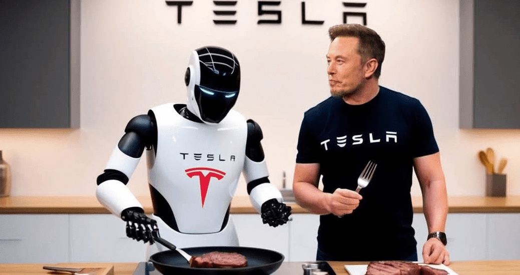 Elon Musk lagar mat med roboten Culina från Tesla