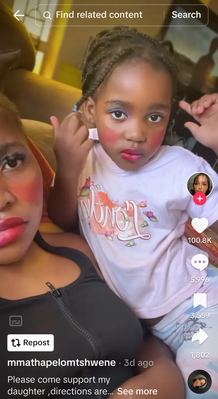 Little girl shows off her makeup skills. Picture: TikTok screenshot