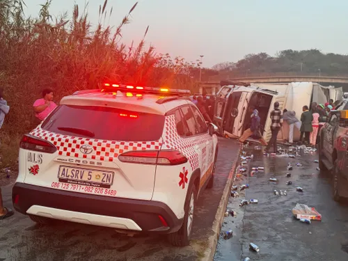 Looters Get Their Wings as Red Bull Truck Overturns in Durban Crash
