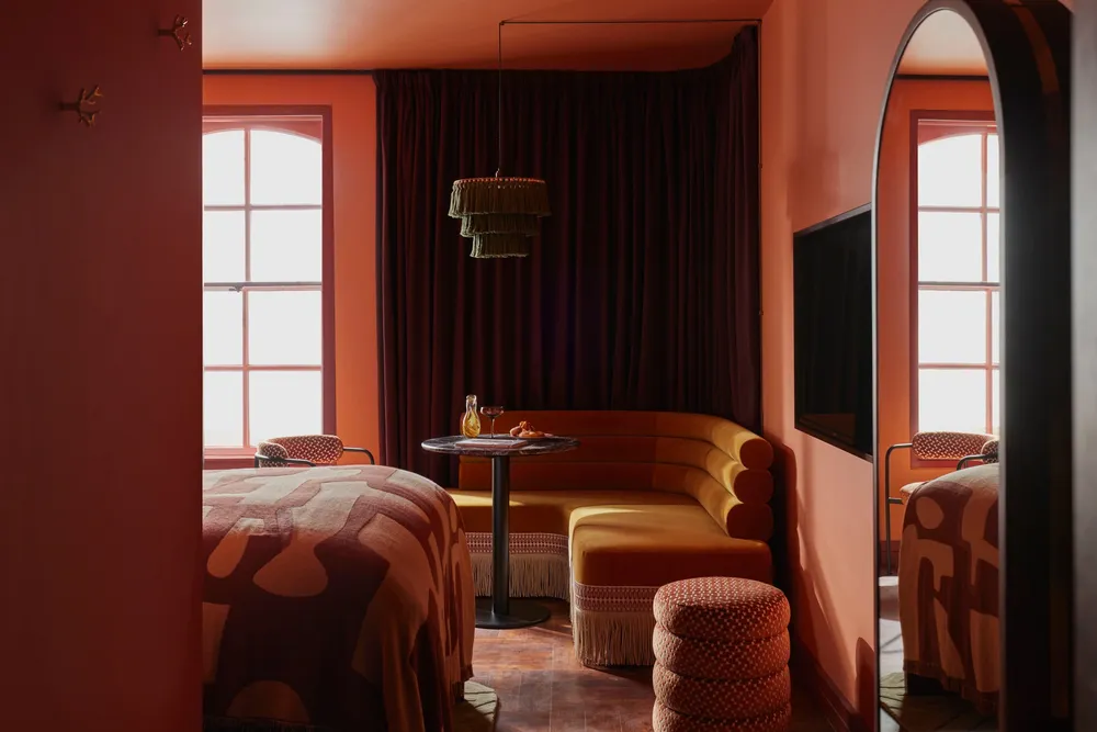 red interiors, rooibos red, pantone, design hotel 