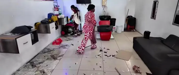 Mozambican salon owner allegedly destroys her business after South Africans demand she vacate.