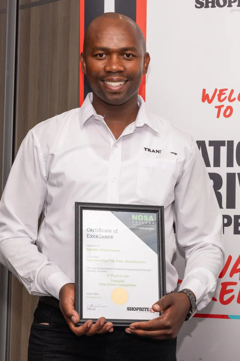 Former Bloemfontein taxi driver Sandile Sitsholwana named Shoprite’s truck driver of the year