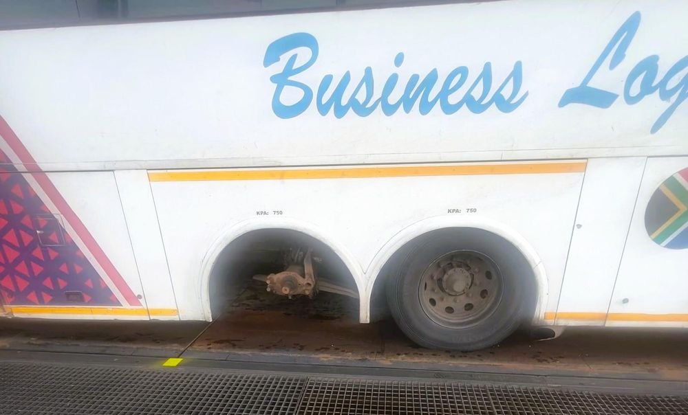 Missing wheels: Unsafe bus travelling from Malawi to Gauteng intercepted in Polokwane