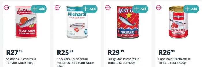 Pilchard prices at Checkers.
