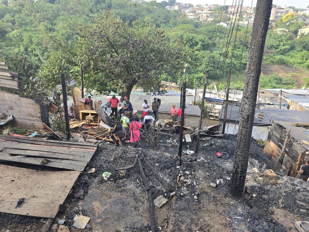One person killed, dozens displaced as fire rips through Durban informal ...