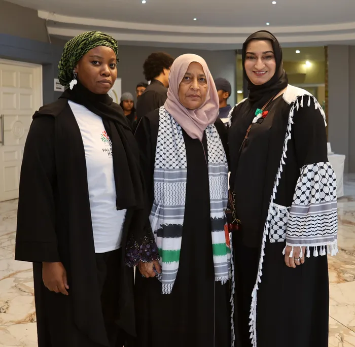 Aisha Kilumbilo, from left, Zakiyah Dawood and Yasiera Suliman. 
