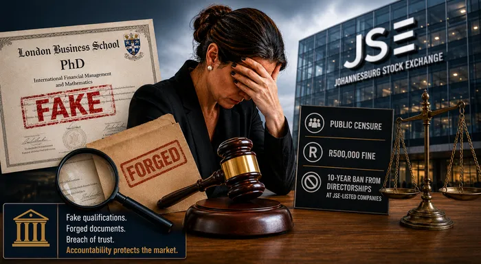 Former EOH director faces sanctions for fraudulent PhD qualifications.