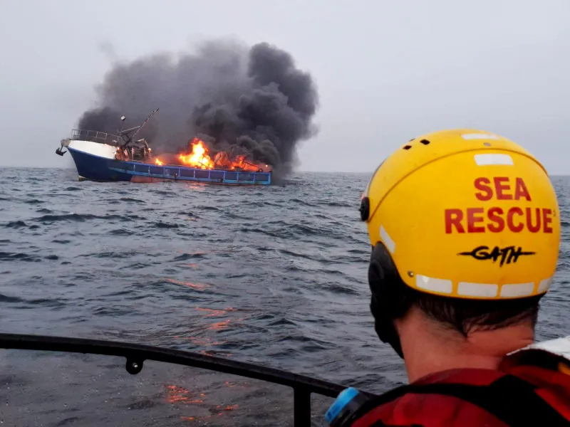 How 21 fishermen escaped burning vessel with hazardous substances