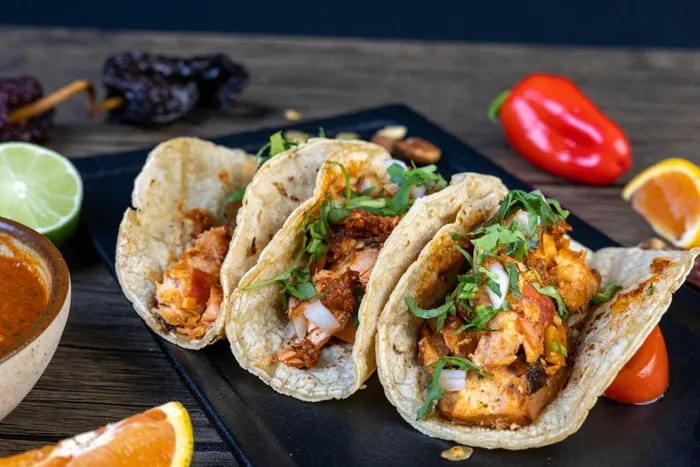 Chicken fajitas pleases everyone at the table.