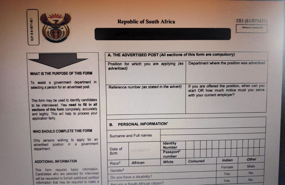 Government clarifies Z83 form challenges in public service recruitment