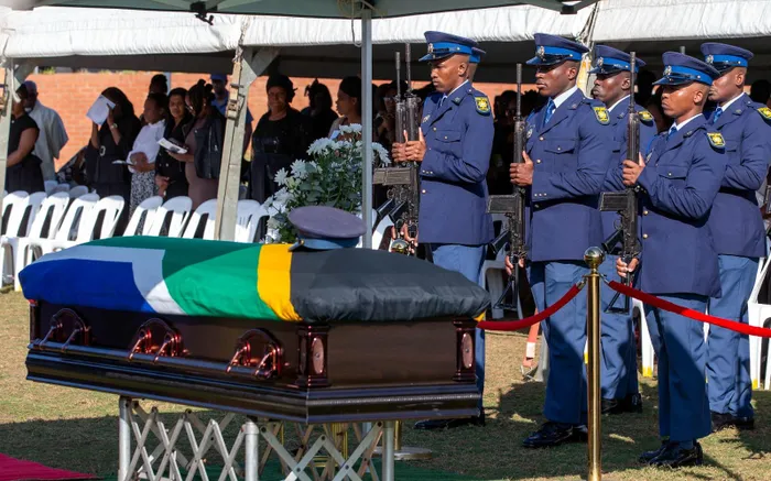 Police officers at Sgt Khuzwayo's funeral