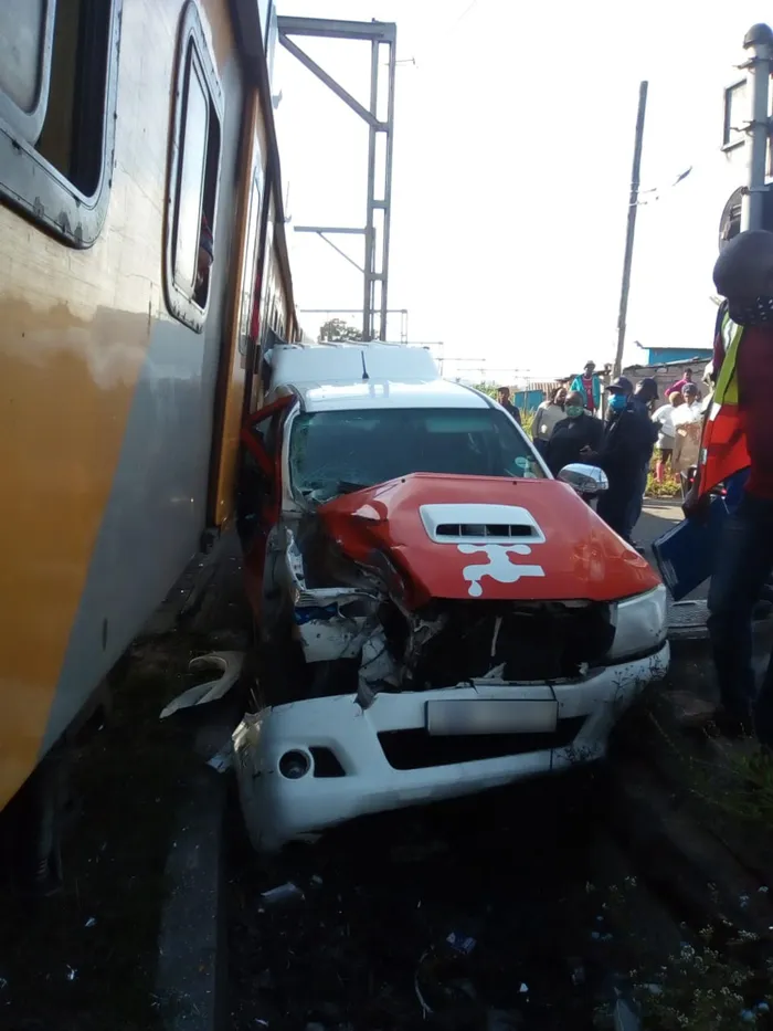 TWO men were injured in a train crash at Klaarwater Train Station. Picture: Supplied