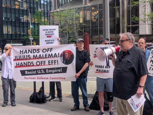 'Hands Off Malema' protest takes place in New York as activists rally in support of politician