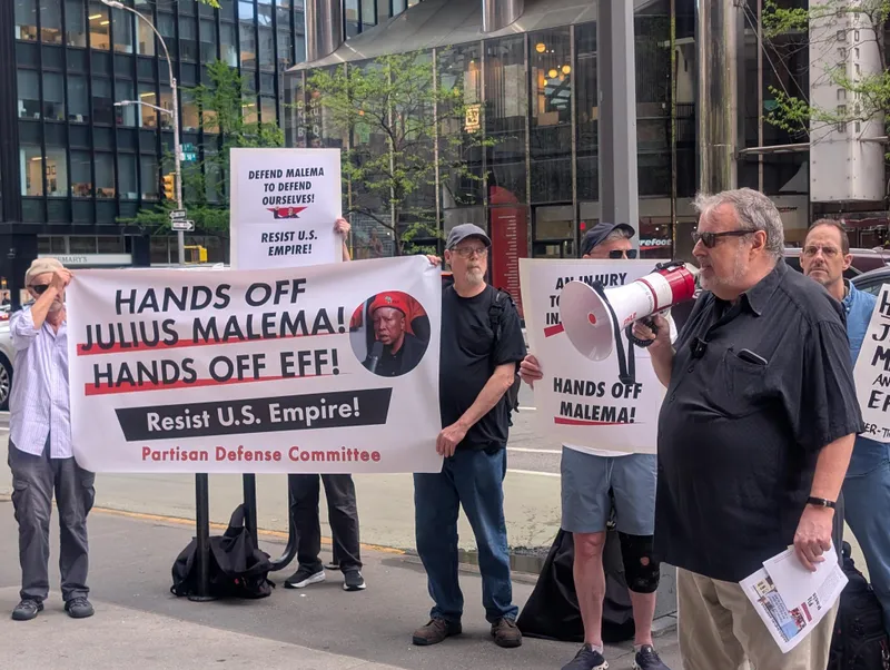 'Hands Off Malema' protest takes place in New York as activists rally in support of politician
