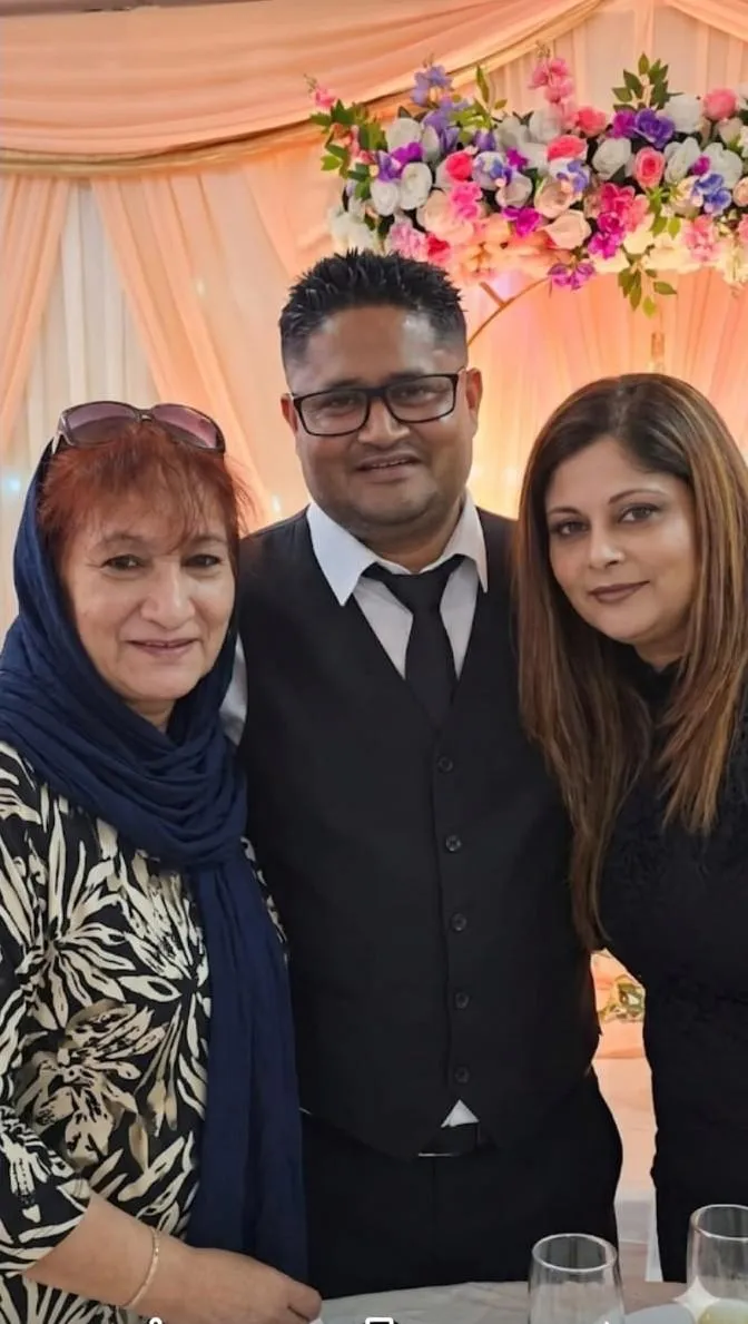 Saleem Rashid with his site Zainab and mother-in-law Yasmin Ismail, whose mutton dhall gosh has more than 12 million view online. 