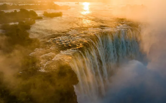 Victoria Falls, located on the Zambezi River, at the border between Zambia and Zimbabwe, is the largest waterfall in the world, measuring 1 708 metres wide and 108 metres high. Picture: Shaun McMinn