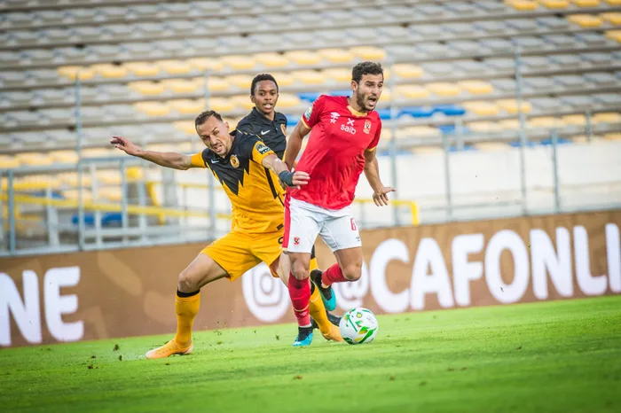 Samir Nurkovic in action against Al Ahly in their Champions League final. Picture: Toby Ginsberg (KC Studios)