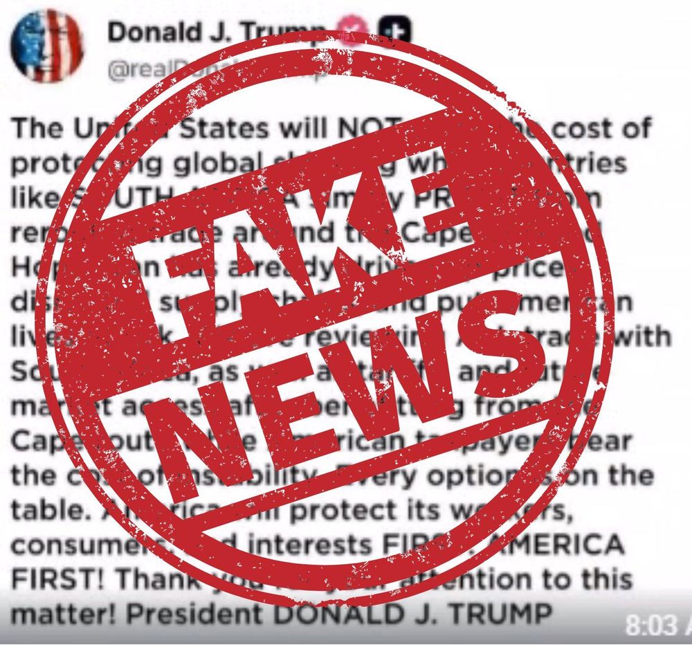 Fake message falsely claims US will punish SA over Cape trade routes