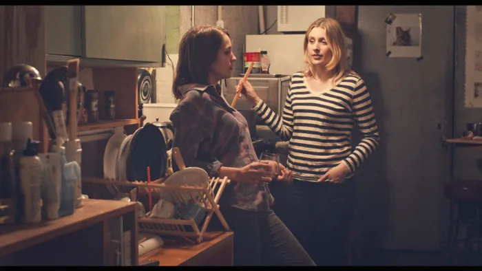 Lola Kirke as "Tracy" and Greta Gerwig as "Brooke" in MISTRESS AMERICA. Photo courtesy of Fox Searchlight Pictures. Â© 2015 Twentieth Century Fox Film Corporation All Rights Reserved