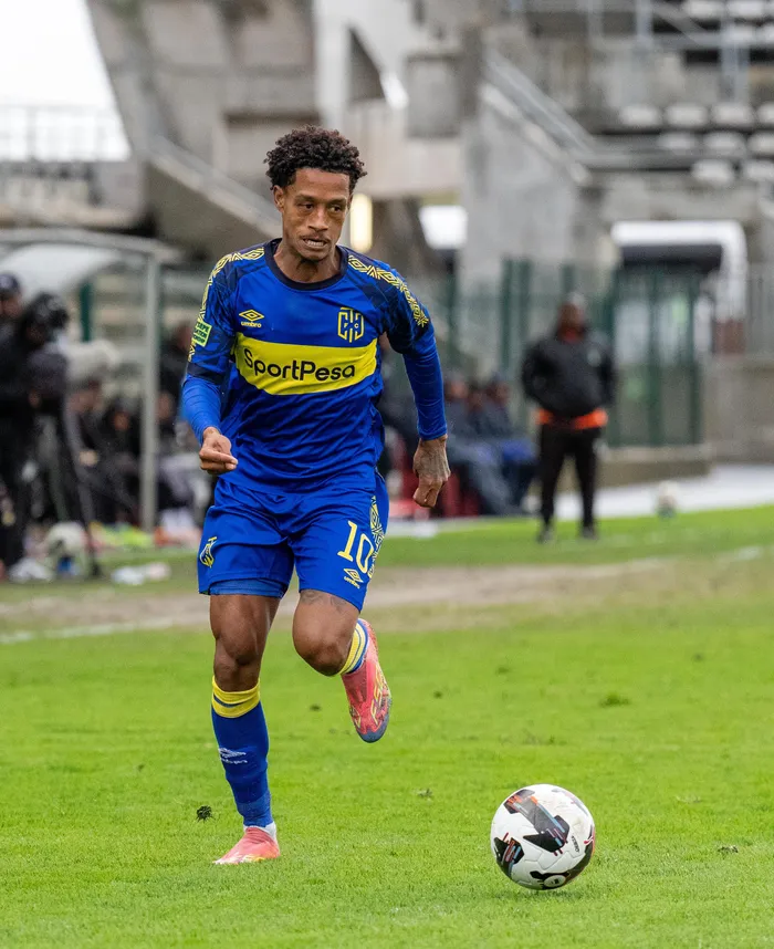 Jaedin Rhodes of Cape Town City is expected to play an important role in the club's PSL promotion/relegation play-offs, starting on Tuesday against Milford. Photo: Backpagepix 