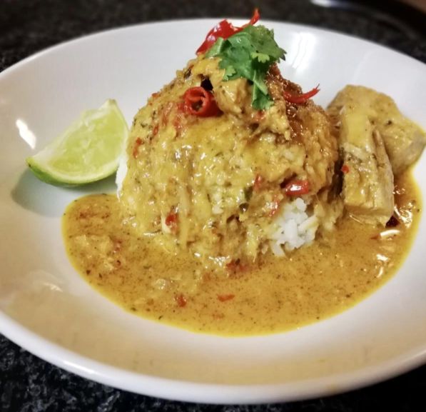Thai Red Fish Curry With Ginger-Infused Jasmine Rice